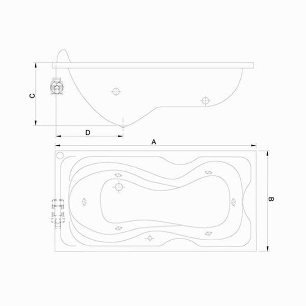 Banheira de Hidromassagem Nobile Maggiore em Gel Coat Gran Luxo com Aquecedor 180 cm - Volume Ideal Branco - Astra Imagem de Banheira de Hidromassagem Nobile Maggiore em Gel Coat Gran Luxo com Aquecedor 180 cm - Volume Ideal Branco