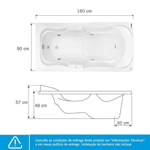 Banheira de Hidromassagem Serenade em Gel Coat Luxo 160 Cm - sem Aquecedor - Volume Ideal 180 Litros - 220V - Astra Imagem de Banheira de Hidromassagem Serenade em Gel Coat Luxo 160 Cm - sem Aquecedor - Volume Ideal 180 Litros - 220V
