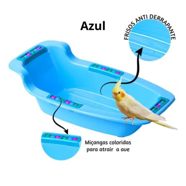 Imagem de Banheira Divertida Grande para Calopsitas Agapornis Ring Neck e Periquitos - 1 Litro