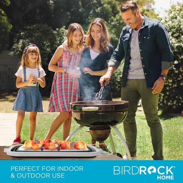 Imagem de Banheira dobrável para preparação de churrasco BIRDROCK HOME com tábua de cortar preta