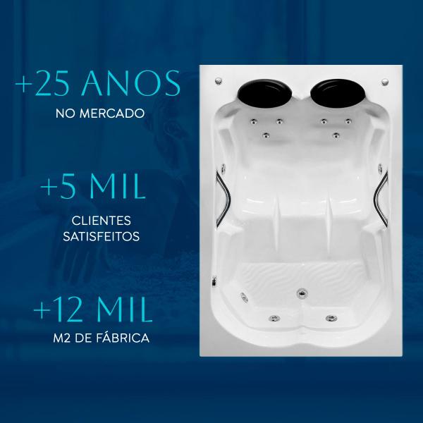 Banheira Dupla Gardenia COMPLETA com hidro em acrílico - LineaPlas Imagem de Banheira Dupla Gardenia COMPLETA com hidro em acrílico