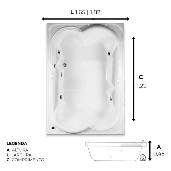 Imagem de Banheira Dupla Hortega Com Hidro Em Acrílico