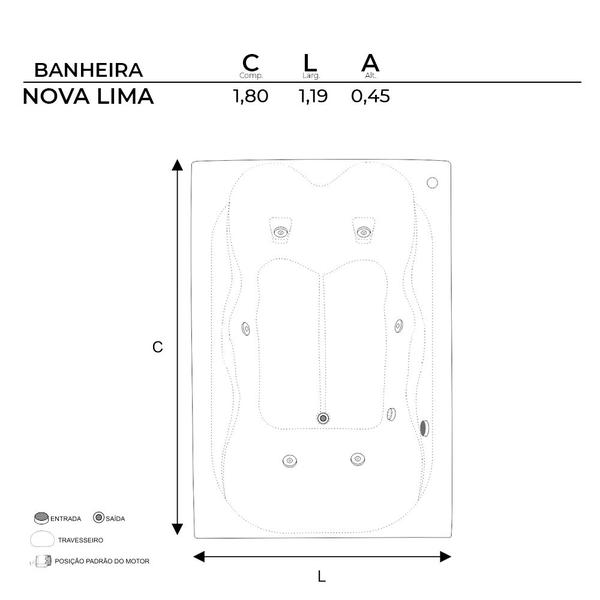 Imagem de Banheira Dupla Nova Lima Com Hidro Em Acrílico