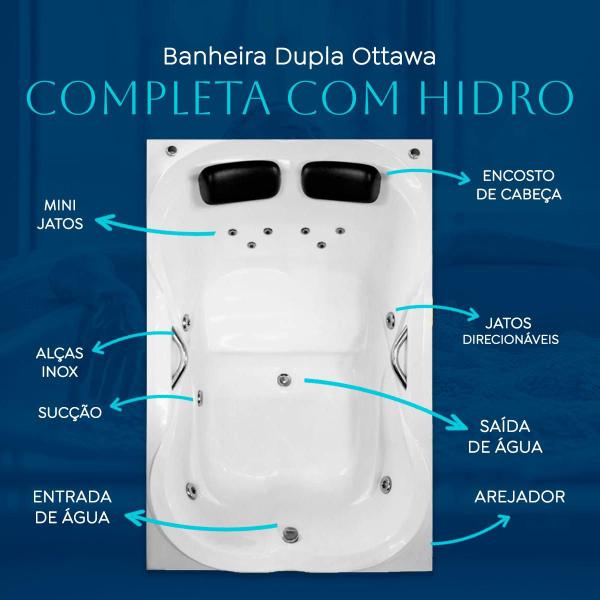 Imagem de Banheira Dupla Ottawa Completa Com Hidro