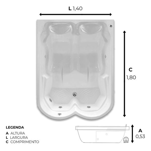 Imagem de Banheira Dupla Paraíso com hidro