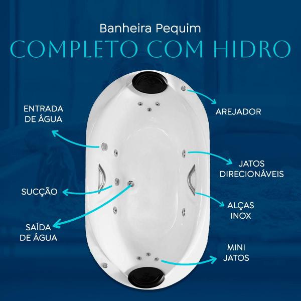 Imagem de Banheira Dupla Pequim Completa Com Hidro Em Acrílico