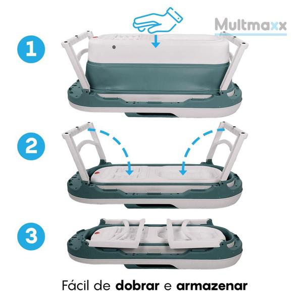 Imagem de Banheira Grande Adulto Dobrável 180 Litros com Massagadores para os Pés - Multmaxx