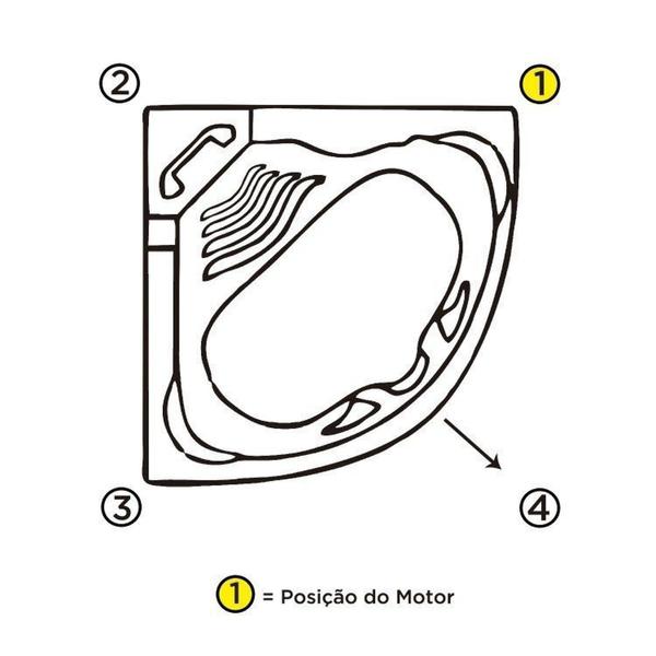 Imagem de Banheira Hidromassagem Astra 166cmx211cmx49cm - 04 Jatos Acrílico P1 sem Aquecedor e Cromoterapia Branco