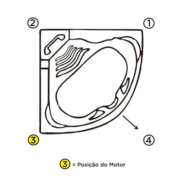 Imagem de Banheira Hidromassagem Astra Acapulco Luxo 166cmx211cmx49cm - 04 Jatos Acrílico P3 Com Aquecedor 220V