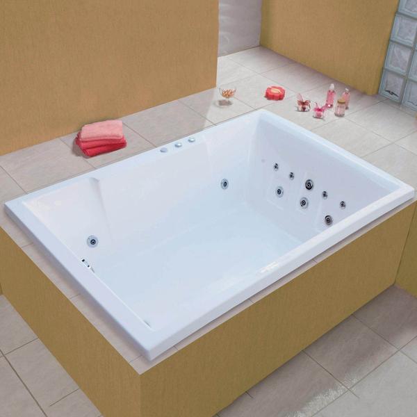 Imagem de Banheira Hidromassagem Astra Cayman Double Luxo 180cmx120cmx52cm - 04 Jatos Branco Acrílico P5 Sem A