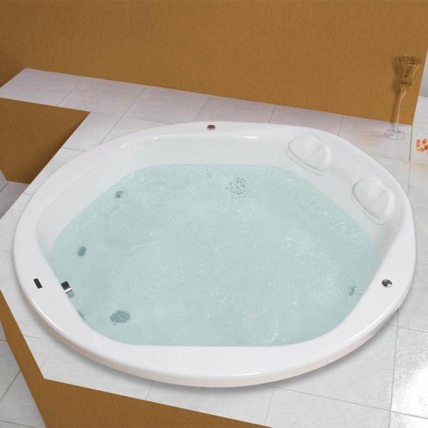 Imagem de Banheira Hidromassagem Astra Hexa Luxo 180cmx180mx50cm - 04 Jatos Branco Gel-Coat P3 com Aquecedor 110V