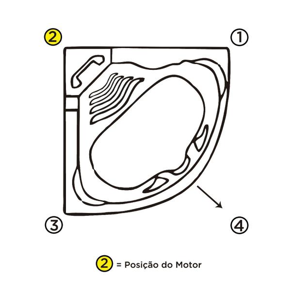 Imagem de Banheira Hidromassagem Astra Quantum Super Luxo 140cmx207cmx55cm - 08 Jatos Acrílico P2 Sem Aquecedo 110V