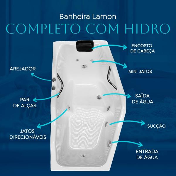 Imagem de Banheira individual Lamon COMPLETA com hidro