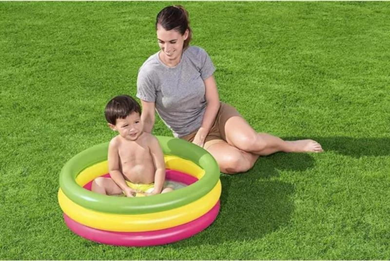 Imagem de Banheira Piscina Inflável Infantil Bebe Criança Com Gomos No Fundo 41 LT 70 x 24 CM Bestway