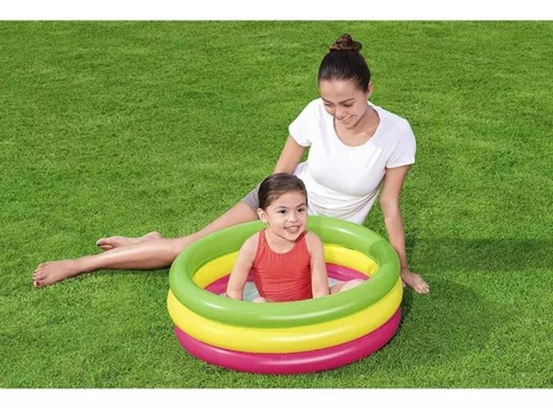 Imagem de Banheira Piscina Inflável Infantil Bebe Criança Com Gomos No Fundo 41 LT 70 x 24 CM Bestway