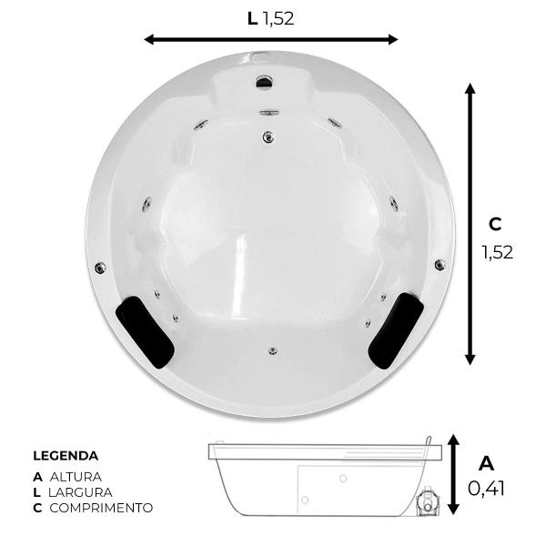 Imagem de Banheira Redonda Samara Completa Com Hidro