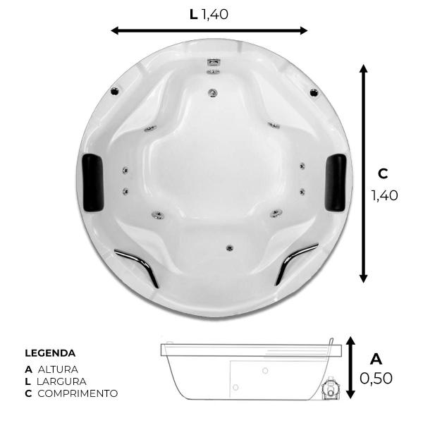 Imagem de Banheira Redonda Samara COMPLETA com hidro