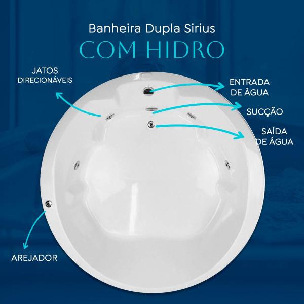 Imagem de Banheira Redonda Sirius com hidro