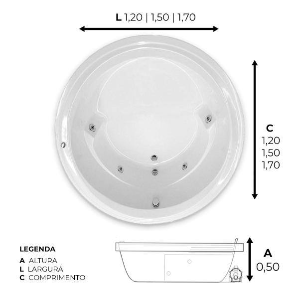 Imagem de Banheira Redonda Tahiti com hidro