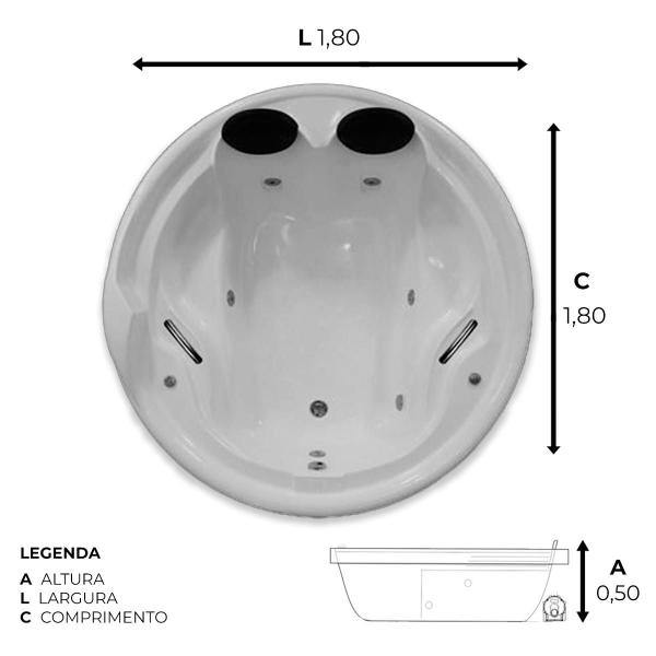 Imagem de Banheira Redonda Veneza COMPLETA com hidro
