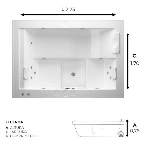 Imagem de Banheira Retangular Trevi Terma Completa Com Hidro