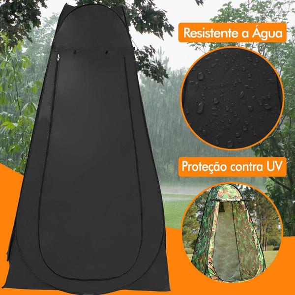 Imagem de Banheiro Camping Trocador Pop Up Preto Higiene Banheiro