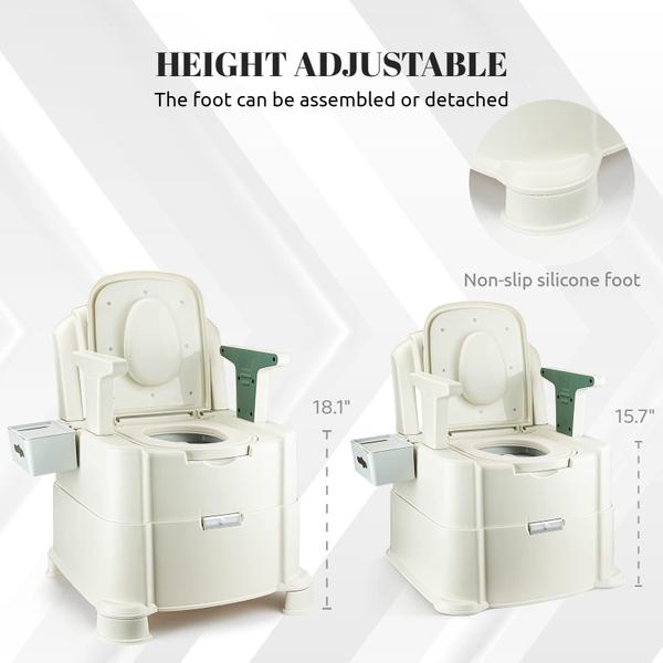 Imagem de Banheiro portátil Bedside Commode Hybodies para adultos