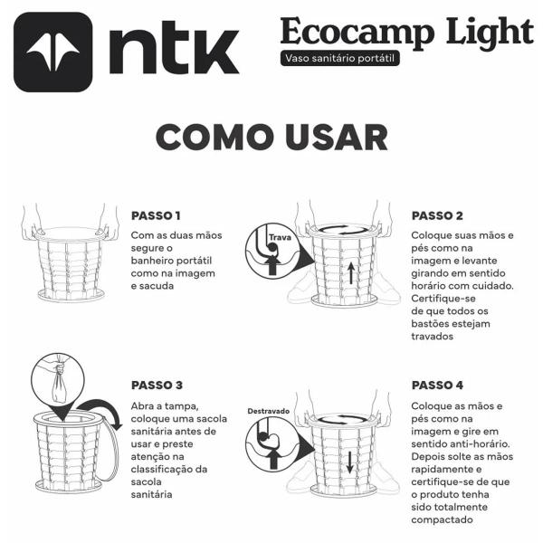 Imagem de Banheiro Portátil Ecocamp 15L Light Camping 304090 Nautika