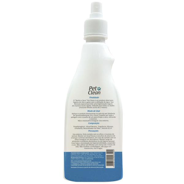 Imagem de Banho a Seco para Cachorros Cães Gatos Líquido Limpeza Higienizador Pet Clean 500 ML