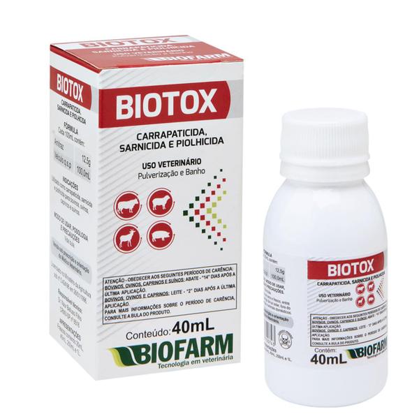 Imagem de Banho E Pulverização em Cães - Biotox 40 ML - AntiPulgas, Carrapatos e Sarna - Biofarm