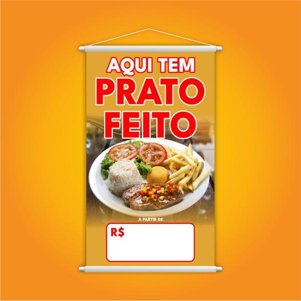 Imagem de Banner Aqui Tem Prato Feito Restaurante Preço 80x50cm