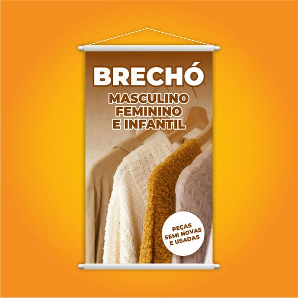 Imagem de Banner Brechó Masculino Feminino Infantil Roupas 80x50cm