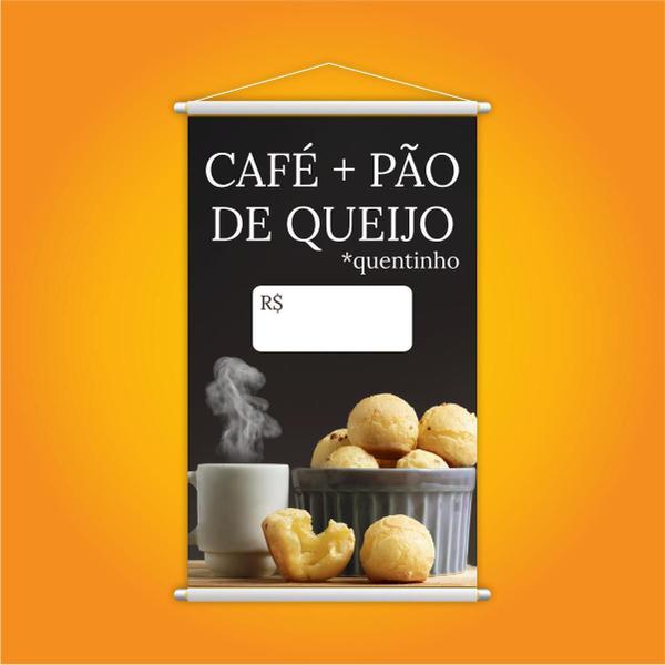 Banner Café E Pão De Queijo Cafeteria Preço Lona 80X50Cm - Plimshop Imagem de Banner Café E Pão De Queijo Cafeteria Preço Lona 80X50Cm