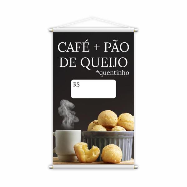 Banner Café E Pão De Queijo Cafeteria Preço Lona 80X50Cm - Plimshop Imagem de Banner Café E Pão De Queijo Cafeteria Preço Lona 80X50Cm