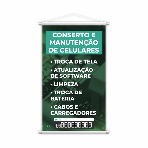 Imagem de Banner Conserto Manutenção de Celulares Número Pix Grande