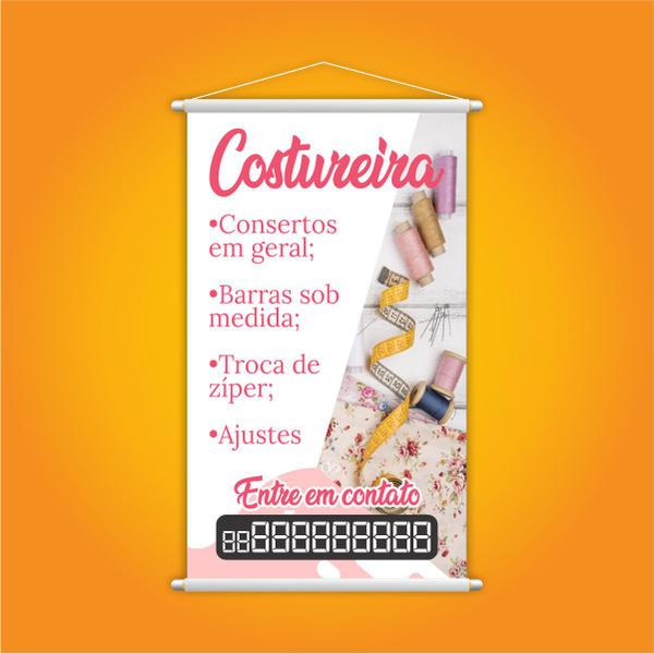 Banner Costureira Entre em Contato Costura Lona 80x50cm - PlimShop Imagem de Banner Costureira Entre em Contato Costura Lona 80x50cm