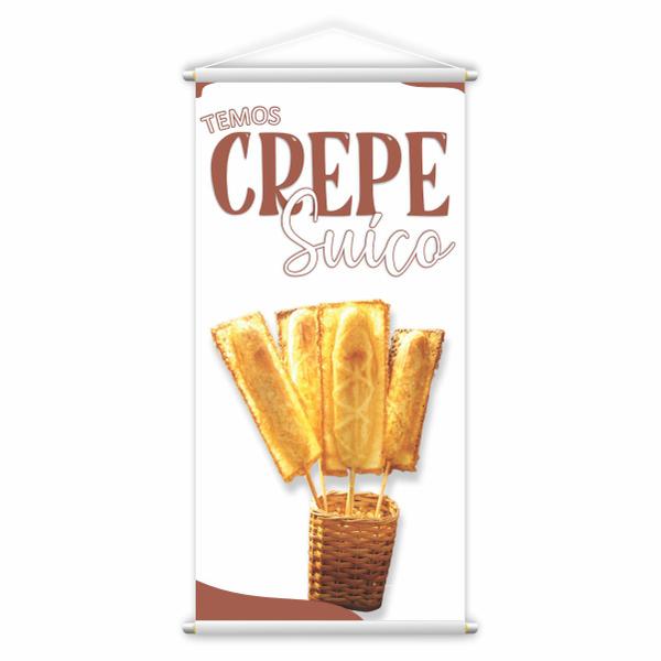 Imagem de Banner Crepe Suíço Preço Fundo Branco Comida Lona 80x50cm