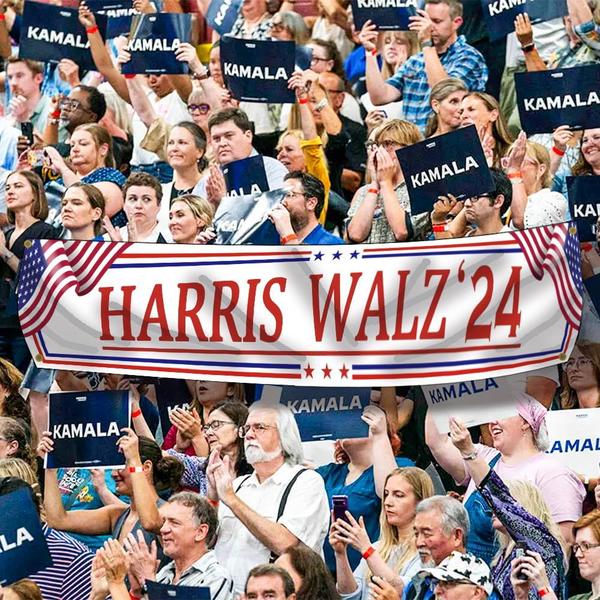 Imagem de Banner de bandeira Kamala Harris Tim Walz 2024 Decoração ao ar livre 98x18cm