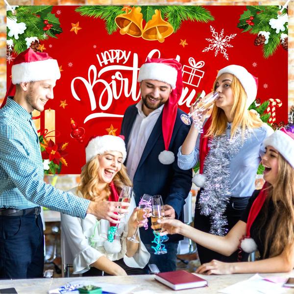 Imagem de Banner de decorações de festa de aniversário de Natal Remerry 90x150cm