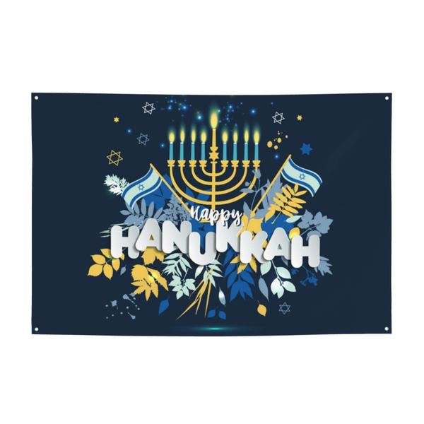 Imagem de Banner de fundo Uniwneds Happy Hanukkah Chanukah 180x110cm