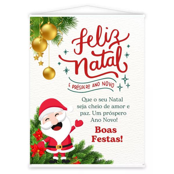 Imagem de Banner em Lona Com Bastão 60x80cm - Feliz Natal