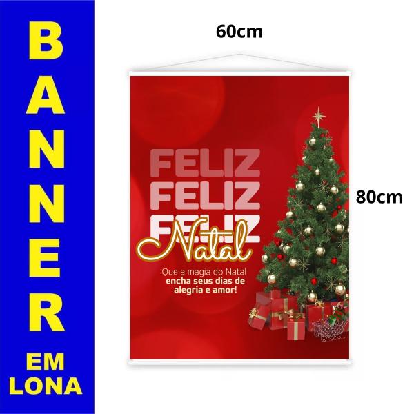 Imagem de Banner em Lona Com Bastão 60x80cm - Feliz Natal!