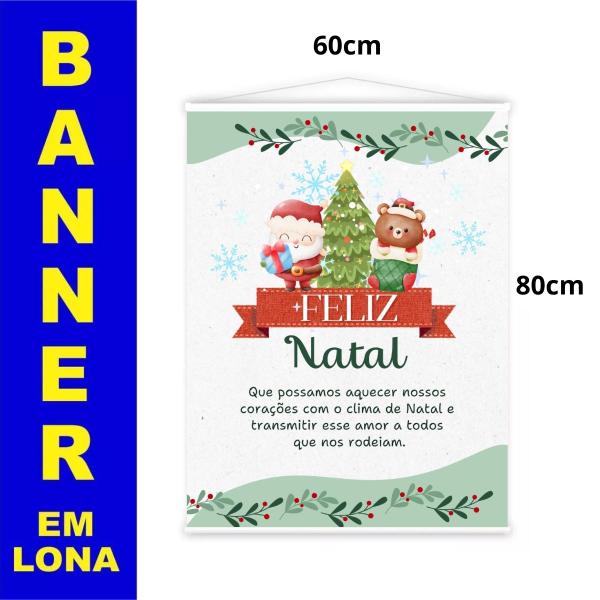 Imagem de Banner em Lona Com Bastão 60x80cm - Feliz Natal!