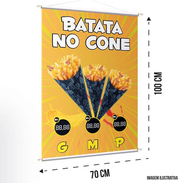 Imagem de Banner Impresso Em Alta Qualidade Batata No Cone