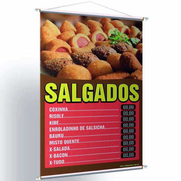 Imagem de Banner Lista De Salgados, Coxinha, Kibe, Esfihas, Bolinho