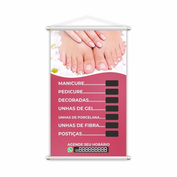 Imagem de Banner Manicure E Pedicure Unha Art Nail Design 60X40Cm