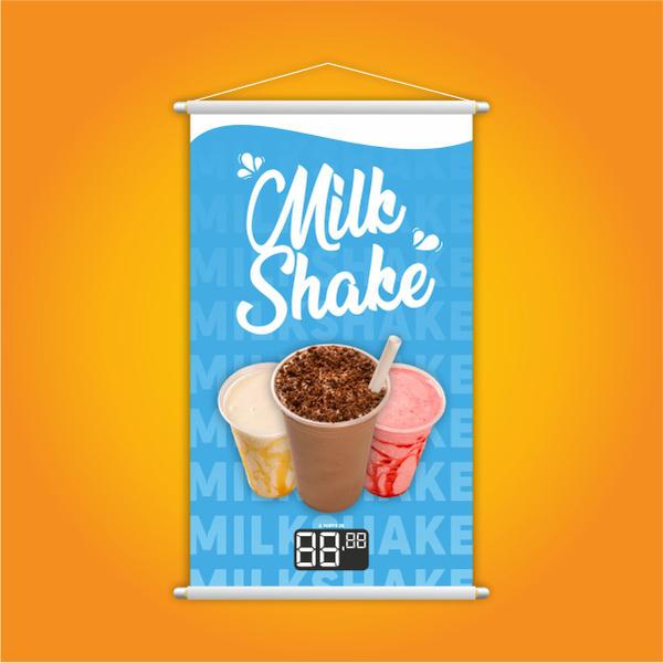 Imagem de Banner Milk Shake Bebida Gelada Sorveteria Preço Grande