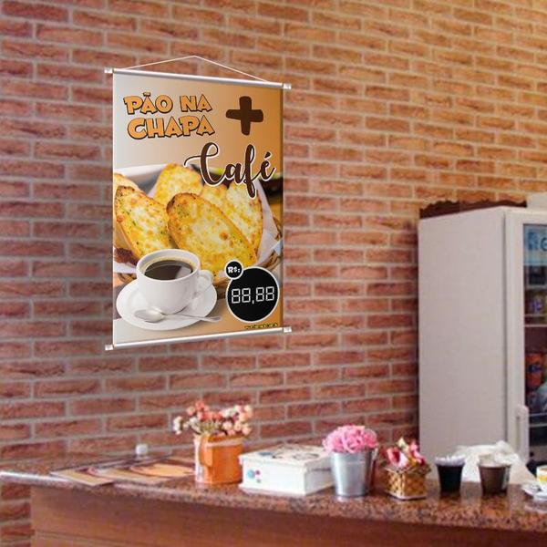 Imagem de Banner Pão Na Chapa + Café Com Campo Editável