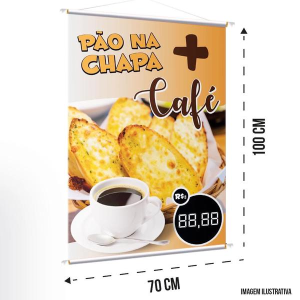 Imagem de Banner Pão Na Chapa + Café Com Campo Editável