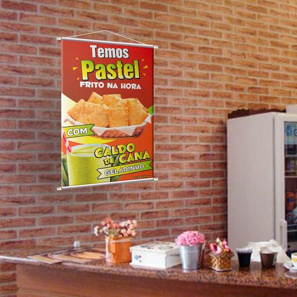 Imagem de Banner Pastel Frito Com Caldo De Cana Fresco, Na Hora